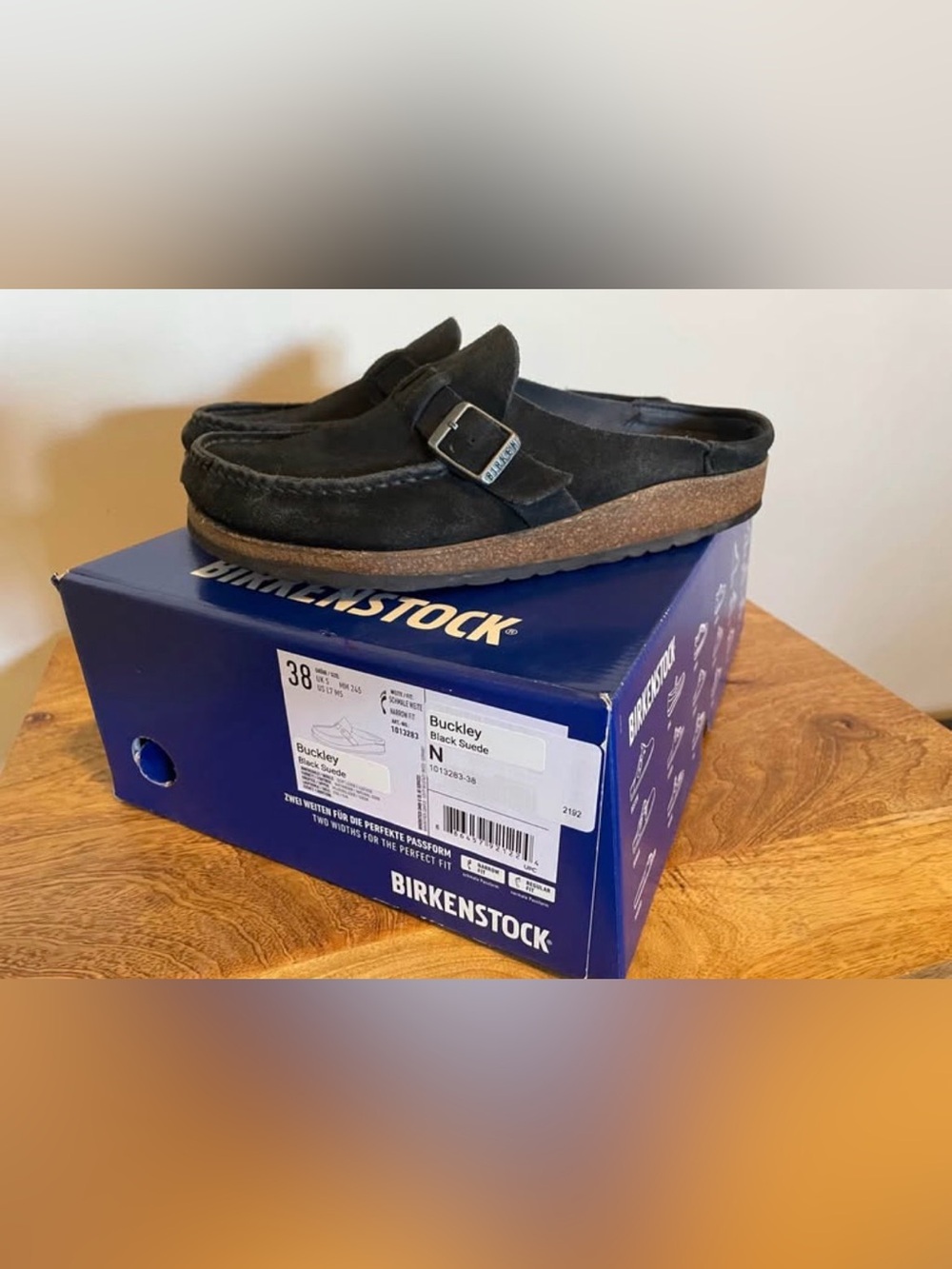 Birkenstock Buckley Black Suede Slip-On Loafer Mule - Size 38 - Light Wear